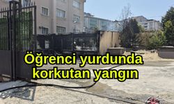 Öğrenci yurdunda korkutan yangın (Video)