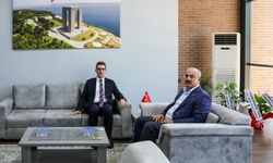 Çanakkale Valisi Toraman, Ezine Kaymakamı Kaptanoğlu ile bir araya geldi