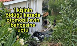 Otomobil evin bahçesine uçtu: 1 ölü, 4 yaralı