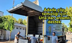 Adada çöp temizliği için Urla'dan anlamlı destek