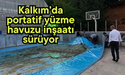 Kalkım’da portatif yüzme havuzu inşaatı sürüyor