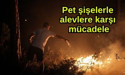 Pet şişelerle alevlere karşı mücadele (Video)