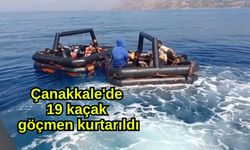Çanakkale'de 19 kaçak göçmen kurtarıldı