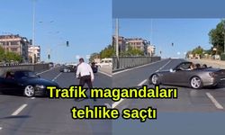 Trafik magandaları tehlike saçtı (Video)