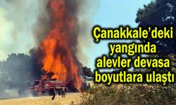Çanakkale’deki yangında alevler devasa boyutlara ulaştı (Tıkla izle)