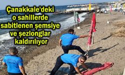 Çanakkale'deki o sahillerde sabitlenen şemsiye ve şezlonglar kaldırılıyor