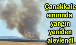 Çanakkale sınırında yangın yeniden alevlendi (Tıkla izle)