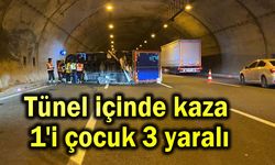 Tünel içinde kaza 1'i çocuk 3 yaralı