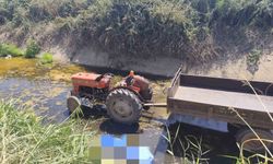 Sulama kanalına devrilen traktörün sürücüsü hayatını kaybetti