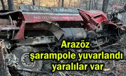 Arazöz şarampole yuvarlandı, yaralılar var
