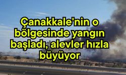 Çanakkale'nin o bölgesinde yangın başladı, alevler hızla büyüyor