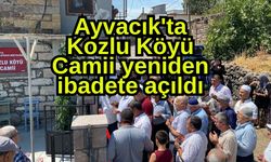 Ayvacık'ta Kozlu Köyü Camii yeniden ibadete açıldı