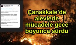 Çanakkale’de alevlerle mücadele gece boyunca sürdü