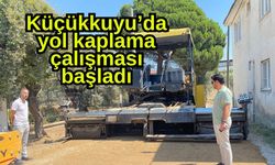 Küçükkuyu’da yol kaplama çalışması başladı