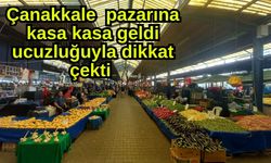 Çanakkale  pazarına kasa kasa geldi  ucuzluğuyla dikkat çekti