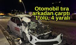 Otomobil tıra arkadan çarptı   1 ölü, 4 yaralı (Video)