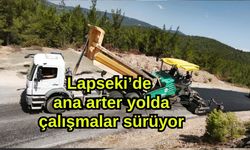 Lapseki’de ana arter yolda çalışmalar sürüyor
