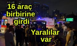 16 araç birbirine girdi, yaralılar var (Video)
