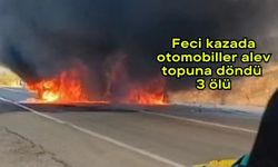 Feci kazada otomobilller alev topuna döndü 3 ölü (Video)