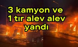 3 kamyon ve 1 tır alev alev yandı (Video)