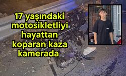 17 yaşındaki motosikletliyi hayattan koparan kaza kamerada (Video)