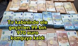 Tır kabininde ele geçirilen 99 bin 970 euro komşuya kaldı