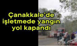 Çanakkale’de işletmede yangın, yol kapandı