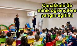 Çanakkale’de minik öğrencilere yangın eğitimi