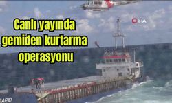 Canlı yayında gemiden kurtarma operasyonu (Video)