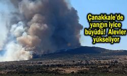 Çanakkale’de yangın iyice büyüdü! Alevler yükseliyor