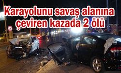 Karayolunu savaş alanına çeviren kazada 2 ölü (Video)