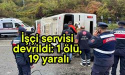 İşçi servisi devrildi: 1 ölü, 19 yaralı