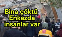 Bina çöktü, enkazda insanlar var (Video)