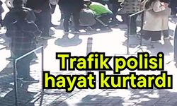 Trafik polisi hayat kurtardı (Video)