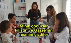 Minik çocuklar Filistin ve Gazze'nin resmini çizdiler (Video)