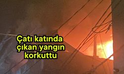 Çatı katında çıkan yangın korkuttu (Video)