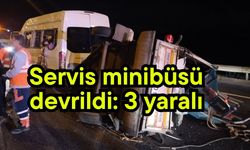 Servis minibüsü devrildi: 3 yaralı