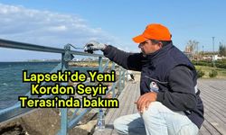 Lapseki’de Yeni Kordon Seyir Terası’nda bakım