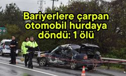 Bariyerlere çarpan otomobil hurdaya döndü: 1 ölü (Video)