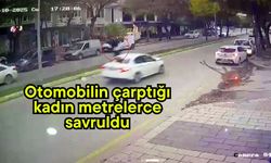 Otomobilin çarptığı kadın metrelerce savruldu (Video)