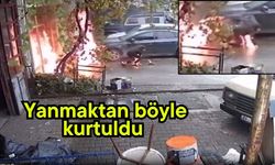 Yanmaktan böyle kurtuldu