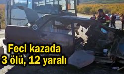 Feci kazada 3 ölü, 12 yaralı