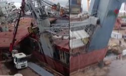 Bakıma alınan gemi yan yattı: 1 ölü (Video)