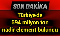 Son Dakika: Türkiye’de 694 milyon ton nadir element bulundu