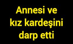 Annesi ve kız kardeşini darp etti