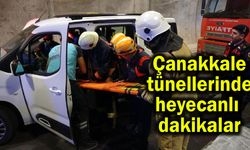 Çanakkale tünellerinde heyecanlı dakikalar (Video)