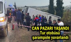 Tur otobüsü şarampole yuvarlandı