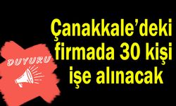 Çanakkale’deki firmada 30 kişi işe alınacak