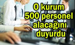 O kurum 500 personel alacağını duyurdu