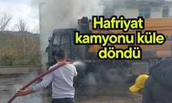 Hafriyat kamyonu küle döndü